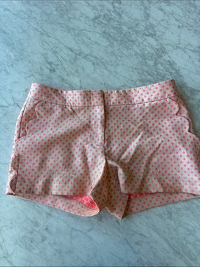 J crew scalloped Women’s Pink Polka Dot Stretch Shorts